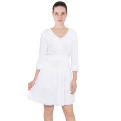 Quarter Sleeve Ruffle Waist Dress