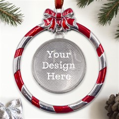 Metal Red Ribbon Round Ornament