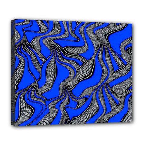 Foolish Movements Blue Deluxe Canvas 24  X 20  (framed) by ImpressiveMoments