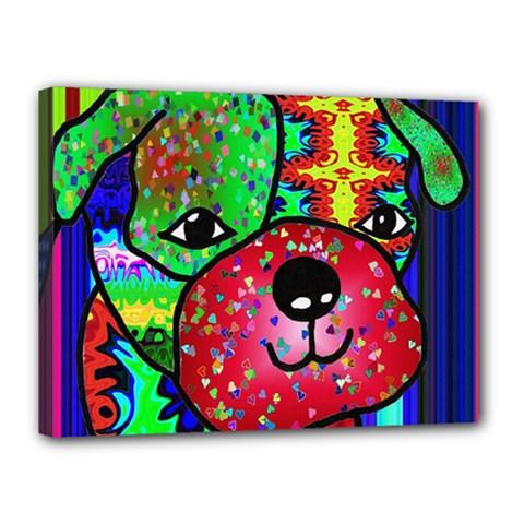 Pug Canvas 16  X 12  (framed) by Siebenhuehner