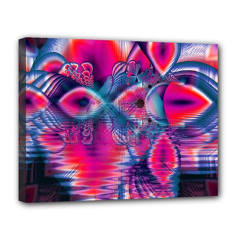 Cosmic Heart Of Fire, Abstract Crystal Palace Canvas 14  X 11  (framed) by DianeClancy