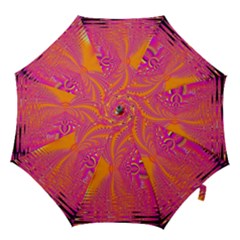 Magenta Boardwalk Carnival, Abstract Ocean Shimmer Hook Handle Umbrella (large) by DianeClancy