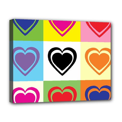 Hearts Canvas 14  X 11  (framed) by Siebenhuehner