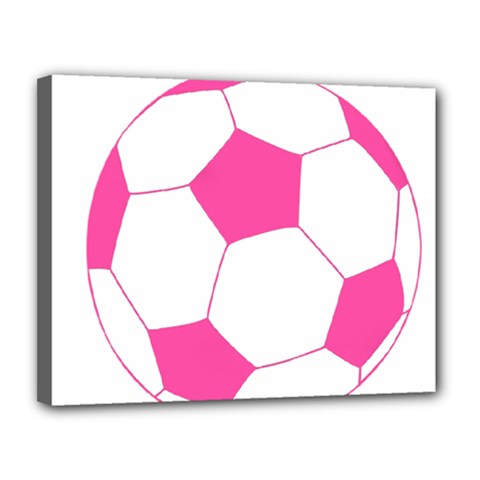 Soccer Ball Pink Canvas 14  X 11  (framed) by Designsbyalex