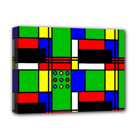 Mondrian Deluxe Canvas 16  X 12  (framed) 