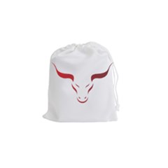 Stylized Symbol Red Bull Icon Design Drawstring Pouch (small) by rizovdesign