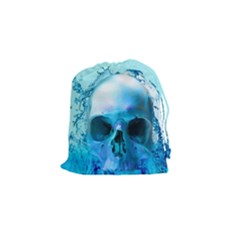 Skull In Water Drawstring Pouch (small) by icarusismartdesigns