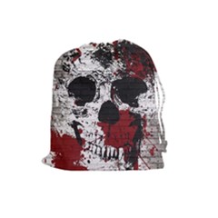 Skull Grunge Graffiti  Drawstring Pouch (large) by OCDesignss