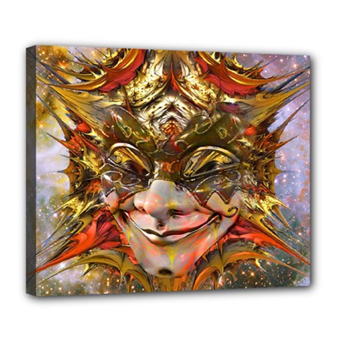 Star Clown Deluxe Canvas 24  X 20  (framed) by icarusismartdesigns