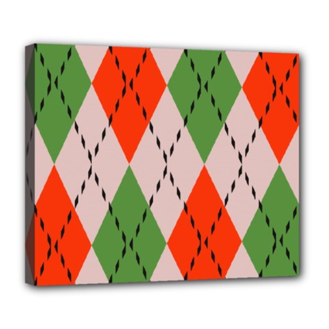 Argyle Pattern Abstract Design Deluxe Canvas 24  X 20  (stretched)