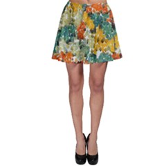 Paint Strokes In Retro Colors Skater Skirt by LalyLauraFLM