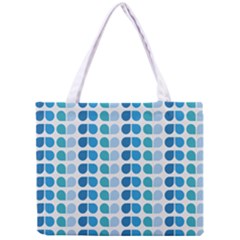 Blue Green Leaf Pattern Tiny Tote Bag by GardenOfOphir