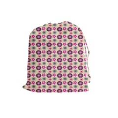 Cute Floral Pattern Drawstring Pouch (large) by GardenOfOphir