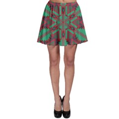 Green Tribal Star Skater Skirt by LalyLauraFLM