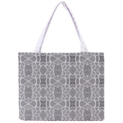 Grey White Tiles Geometry Stone Mosaic Pattern Tiny Tote Bag by yoursparklingshop