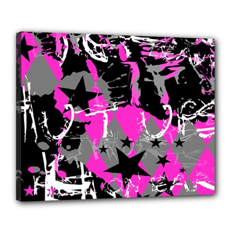 Pink Scene Kid Canvas 20  X 16  (framed)