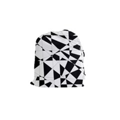 Shattered Life In Black & White Drawstring Pouch (small) by StuffOrSomething