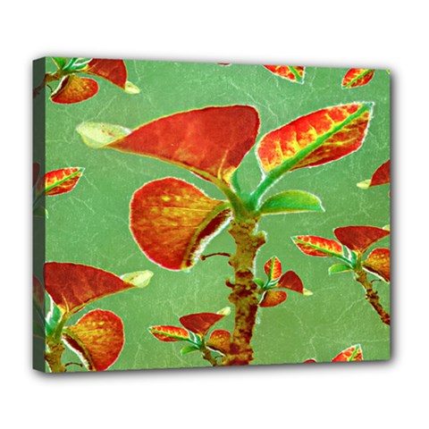 Tropical Floral Print Deluxe Canvas 24  X 20  