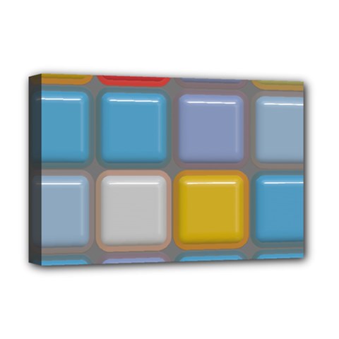 Shiny Squares Pattern Deluxe Canvas 18  X 12  (stretched)