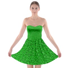 Sparkling Glitter Neon Green Strapless Bra Top Dress by ImpressiveMoments