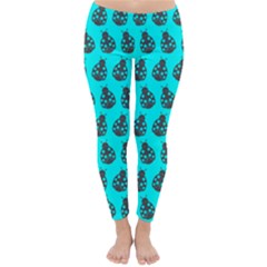 Ladybug Vector Geometric Tile Pattern Winter Leggings by GardenOfOphir