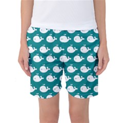 Cute Whale Illustration Pattern Women s Basketball Shorts