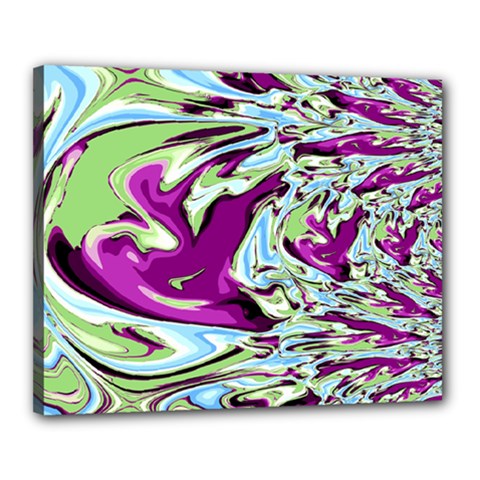 Purple, Green, And Blue Abstract Canvas 20  X 16 