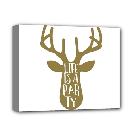 Life Is A Party Buck Deer Deluxe Canvas 14  X 11  by CraftyLittleNodes