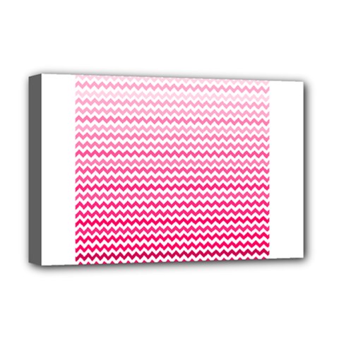 Pink Gradient Chevron Deluxe Canvas 18  X 12   by CraftyLittleNodes