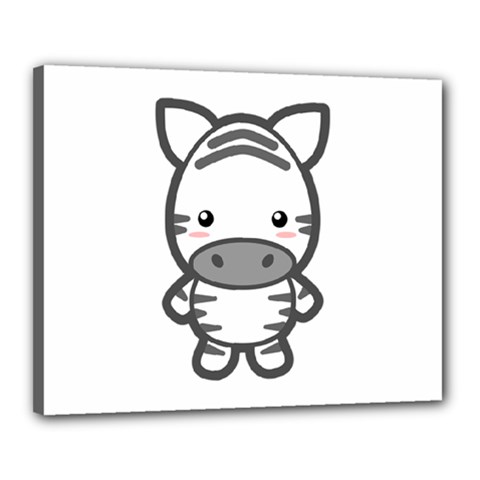 Kawaii Zebra Canvas 20  X 16 