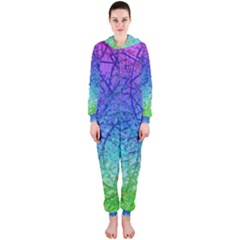 Grunge Art Abstract G57 Hooded Jumpsuit (ladies)  by MedusArt