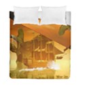 Awesome Sunset Over The Ocean With Ship Duvet Cover (Twin Size) View1