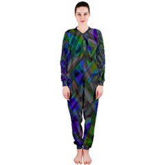 Colorful Abstract Stained Glass G301 Onepiece Jumpsuit (ladies)  by MedusArt