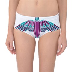 Stained Glass Bird Illustration  Mid-waist Bikini Bottoms by carocollins