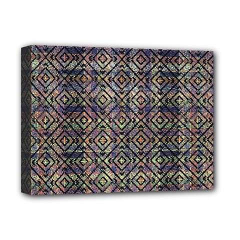 Multicolored Ethnic Check Seamless Pattern Deluxe Canvas 16  X 12  