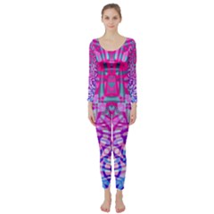 Ethnic Tribal Pattern G327 Long Sleeve Catsuit by MedusArt