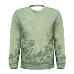 Wonderful Flowers In Soft Green Colors Men s Long Sleeve T-shirts by FantasyWorld7