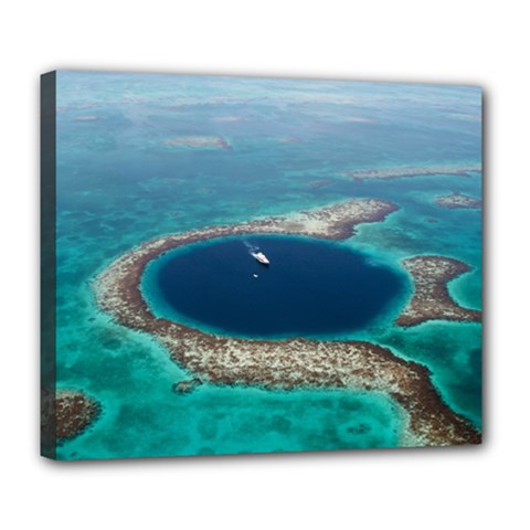 Great Blue Hole 1 Deluxe Canvas 24  X 20  