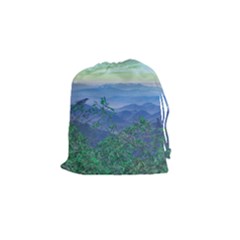 Fantasy Landscape Photo Collage Drawstring Pouches (small)  by dflcprints