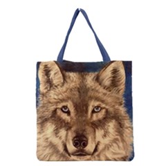 Wolf Grocery Tote Bag by ArtByThree