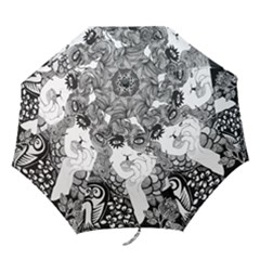 Smoking Woman Folding Umbrella  by DryInk