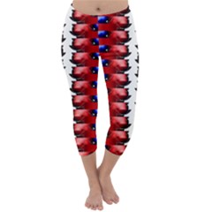 The Patriotic Flag Capri Winter Leggings  by SugaPlumsEmporium