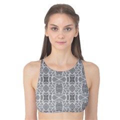 Grey White Tiles Geometric Stone Mosaic Tiles Tank Bikini Top by yoursparklingshop