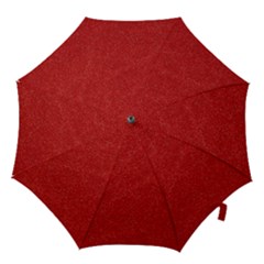 Festive Red Glitter Texture Hook Handle Umbrellas (small) by yoursparklingshop