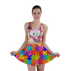 Funny Colorful Puzzle Pieces Mini Skirt by yoursparklingshop