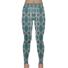 Tropical Blue Abstract Ocean Drops Yoga Leggings by yoursparklingshop