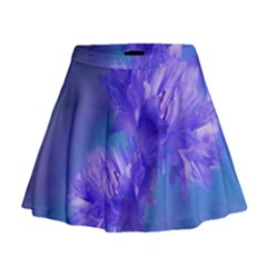 Flowers Cornflower Floral Chic Stylish Purple  Mini Flare Skirt by yoursparklingshop