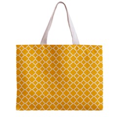 Sunny Yellow Quatrefoil Pattern Zipper Mini Tote Bag by Zandiepants