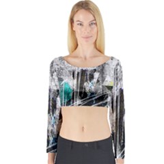 Urban Funk Long Sleeve Crop Top by ArtistRoseanneJones