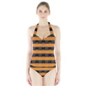 Deathrock Stripes Halter Swimsuit View1